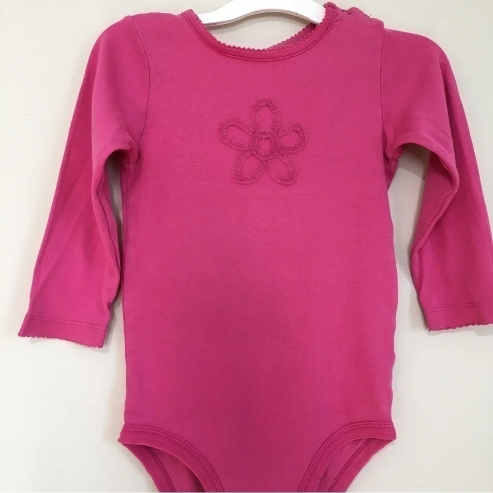 Carter's baby girl white pink long sleeve cotton overalls bodysuits